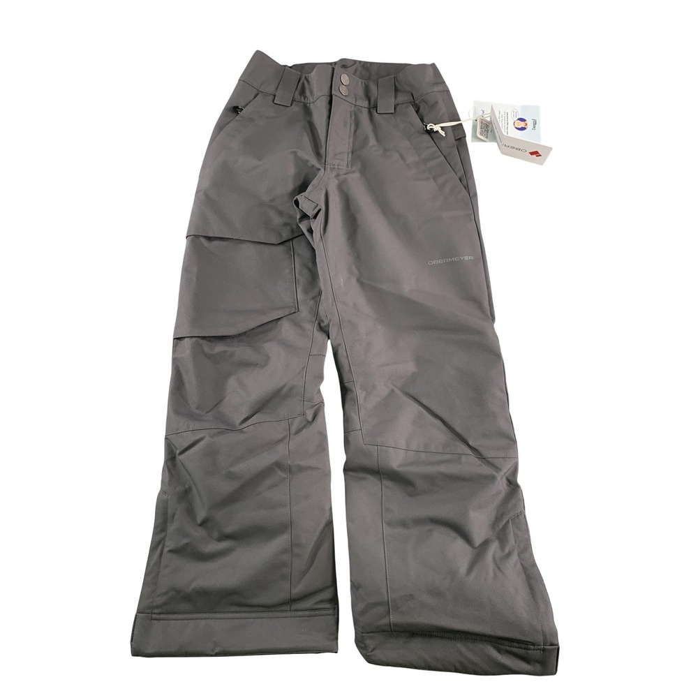 Obermeyer Brisk Snow Pants Youth Medium 10-12 Gray Basalt Waterproof Insulated